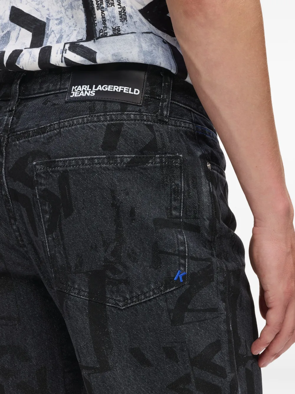 Karl Lagerfeld Jeans All-over-print Jeans In Blue