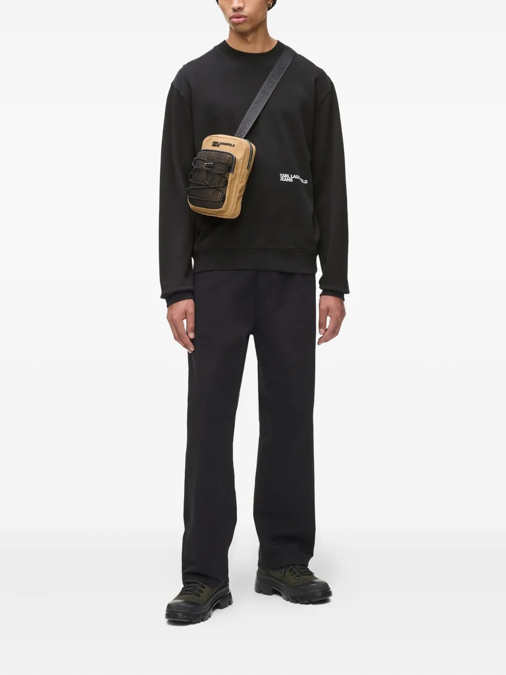 Karl Lagerfeld Jeans Sweater met ronde hals - Zwart