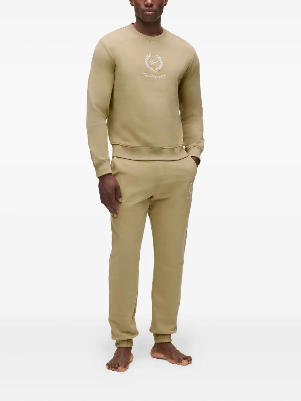 Karl Lagerfeld Sweater met wapenschild - Beige
