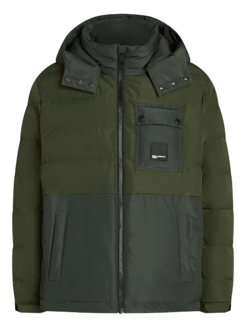 Karl Lagerfeld Jeans hooded panelled puffer jacket