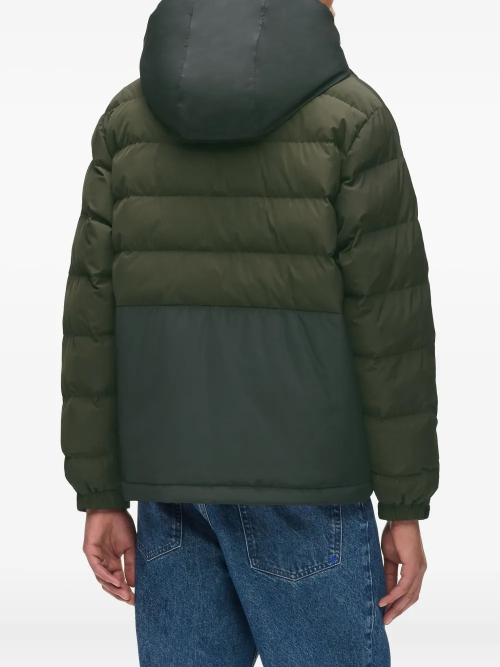 Karl Lagerfeld Jeans Donsjack met capuchon en vlakken Groen