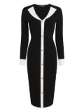 Karl Lagerfeld contrast-collar button knit dress - Black