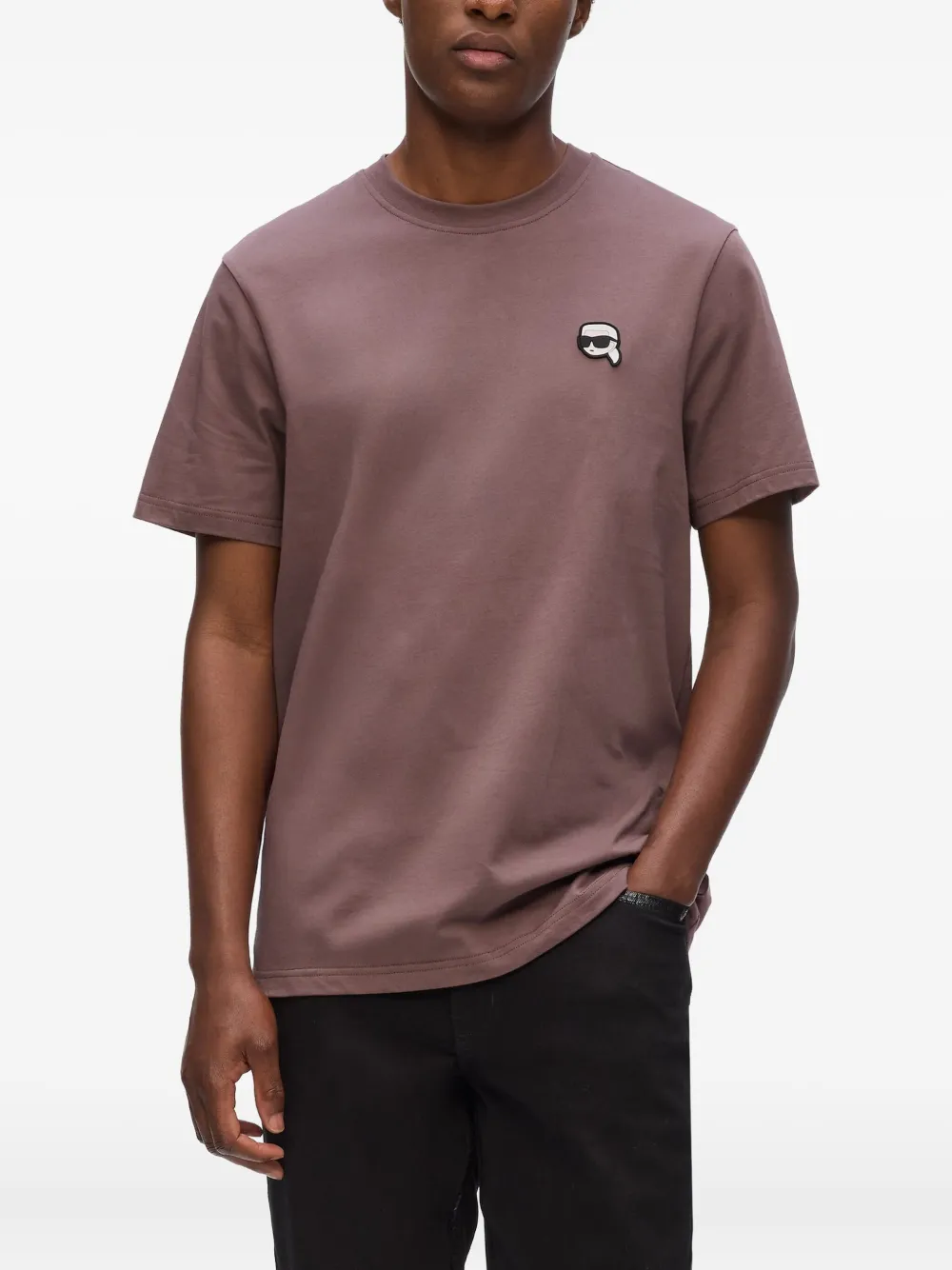 Karl Lagerfeld T-shirt met logo Paars