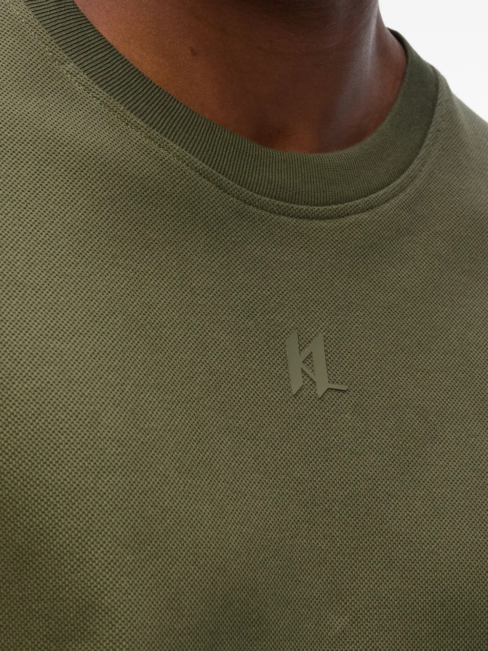 Karl Lagerfeld Piqué T-shirt met logoprint Groen