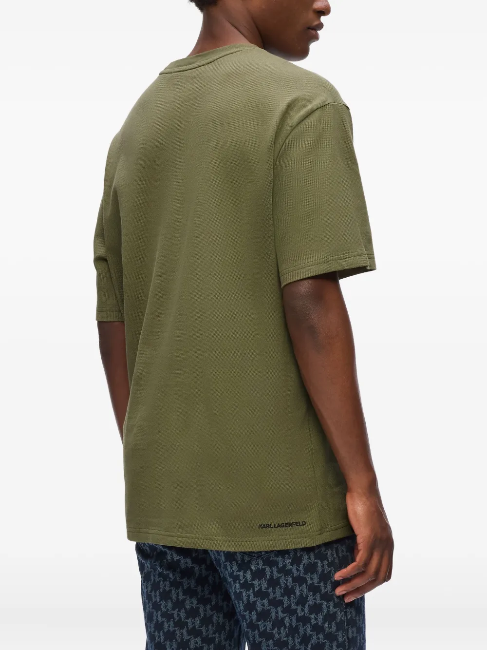 Karl Lagerfeld Piqué T-shirt met logoprint Groen