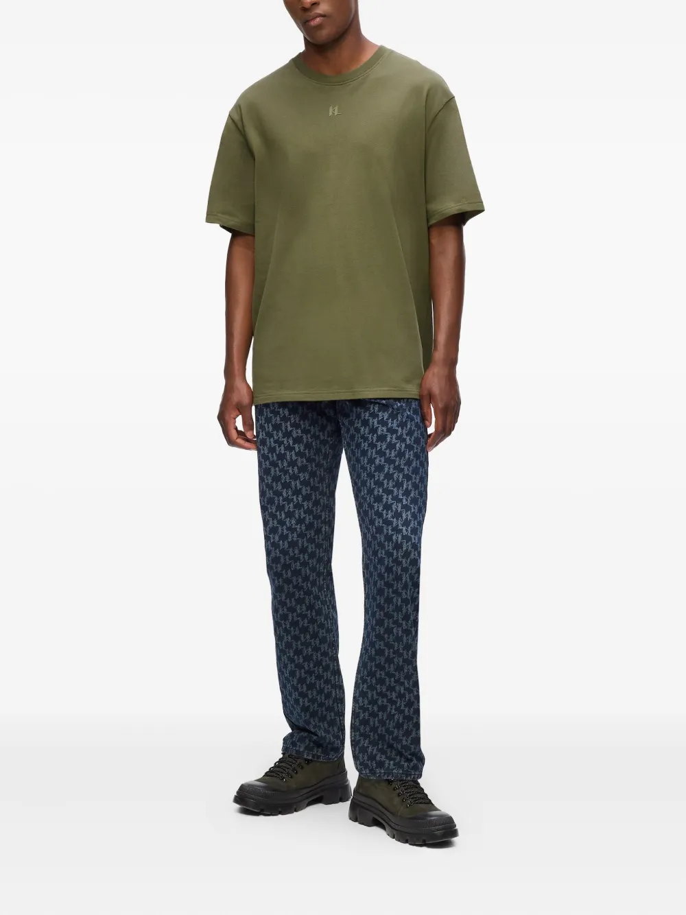 Karl Lagerfeld Piqué T-shirt met logoprint - Groen