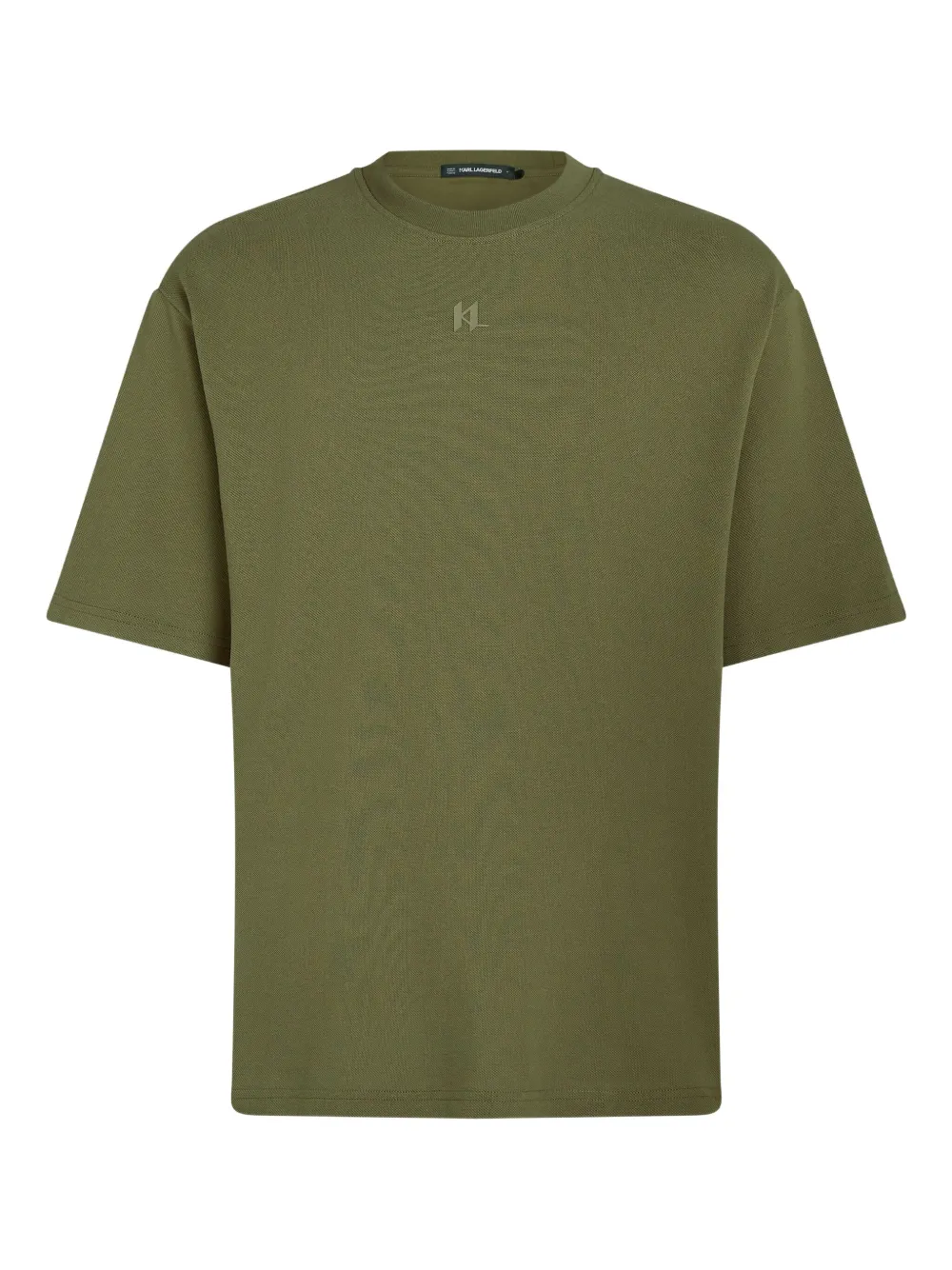 Karl Lagerfeld logo-print pique T-shirt | Green | Image 1