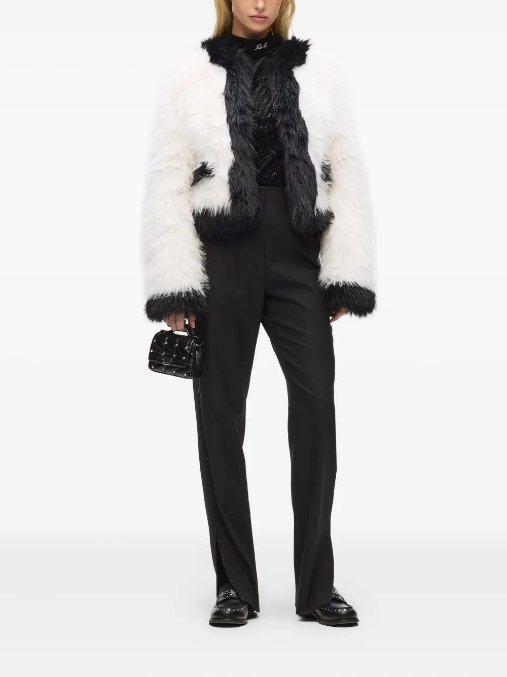 Karl Lagerfeld Jack van imitatiebont Wit