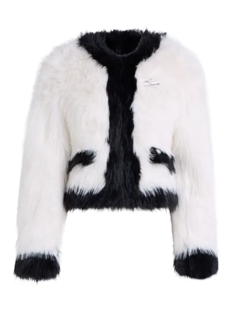 Karl Lagerfeld two-tone faux-fur jacket