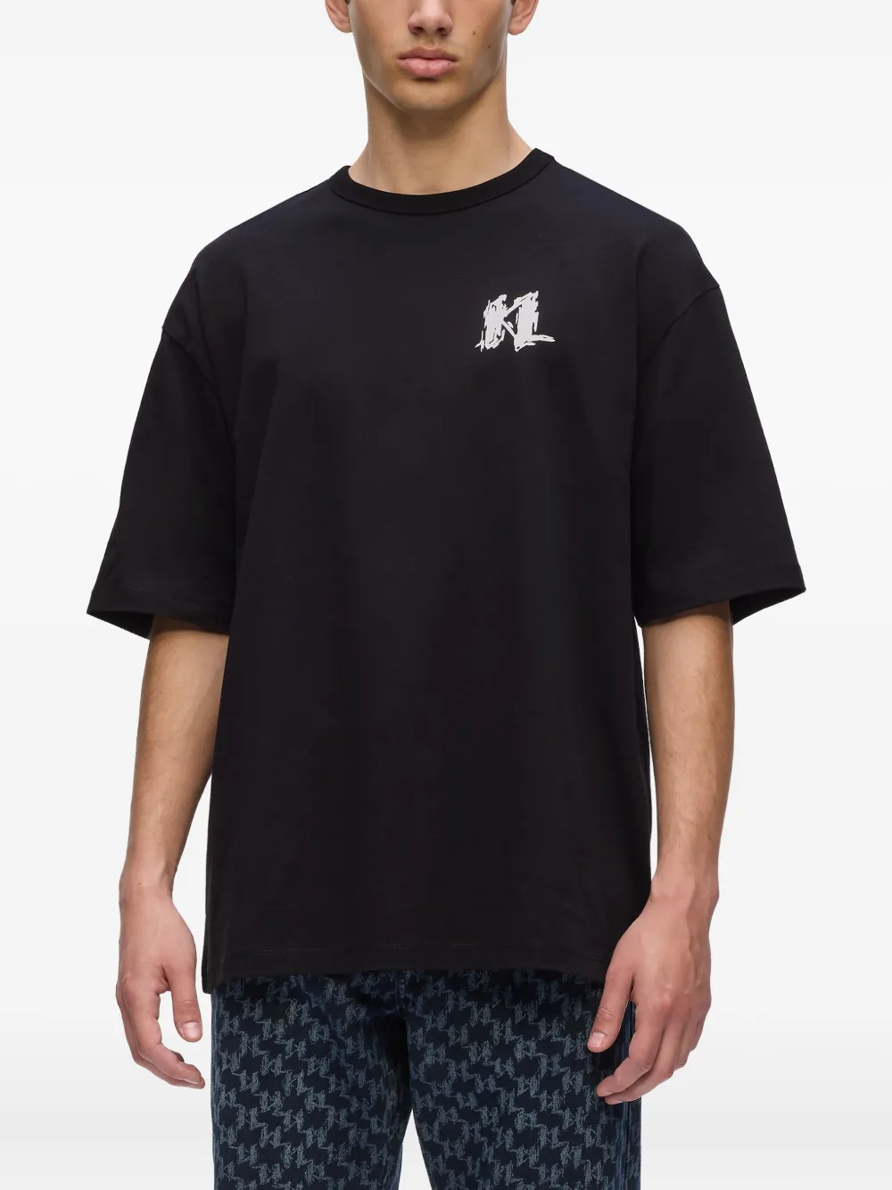 Karl Lagerfeld T-shirt met logoprint Zwart