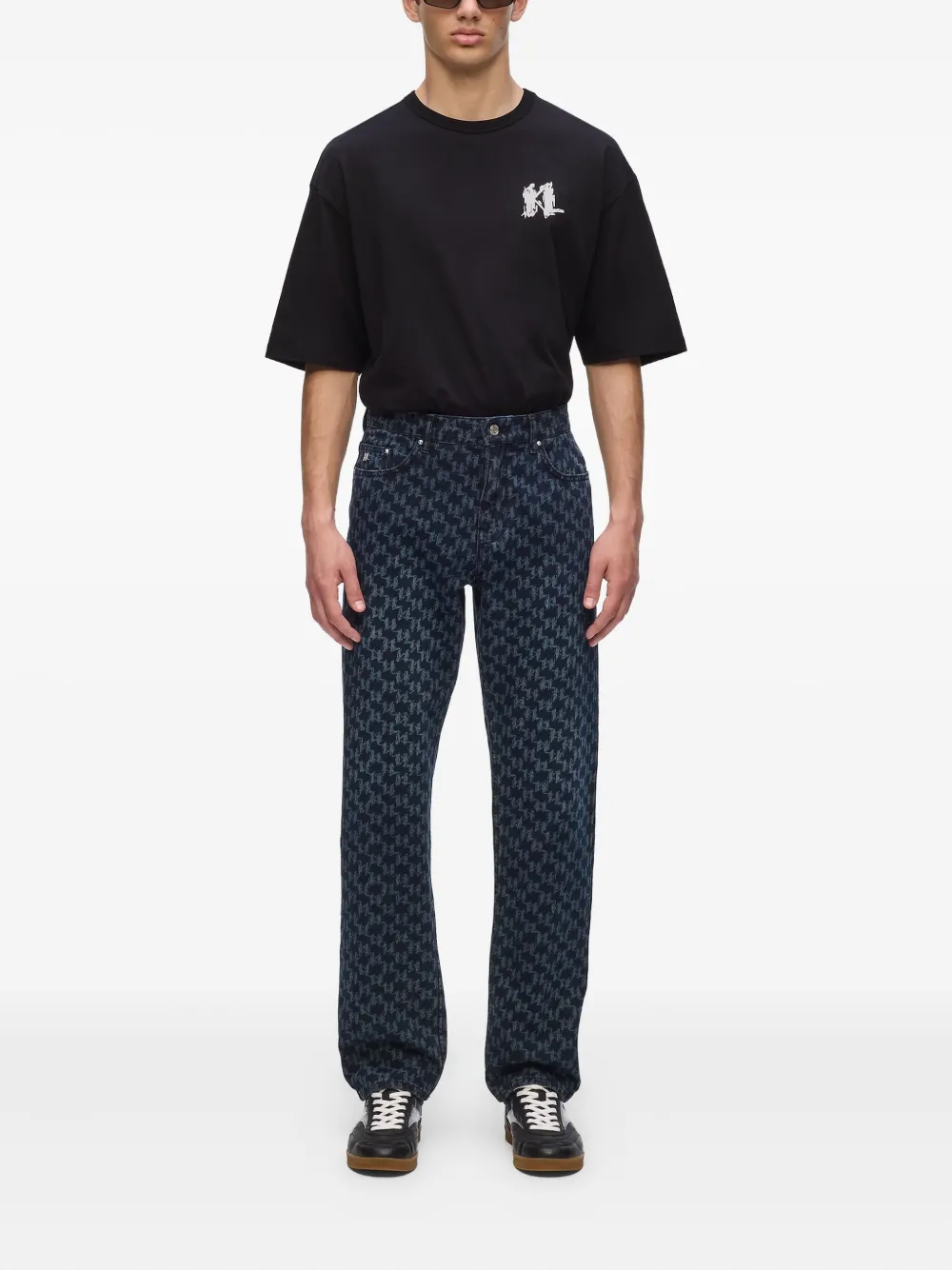 Karl Lagerfeld T-shirt met logoprint - Zwart