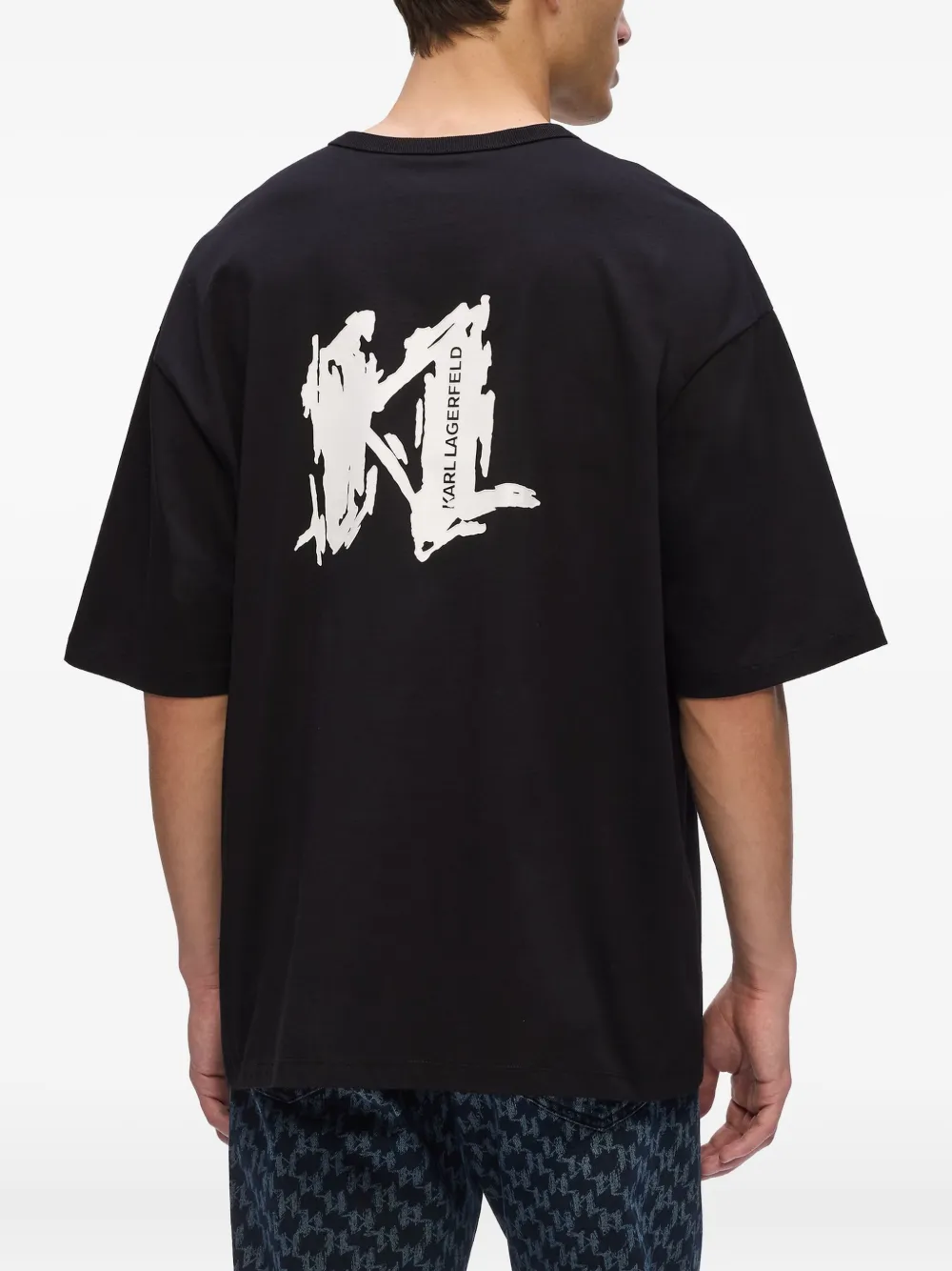 Karl Lagerfeld T-shirt met logoprint Zwart
