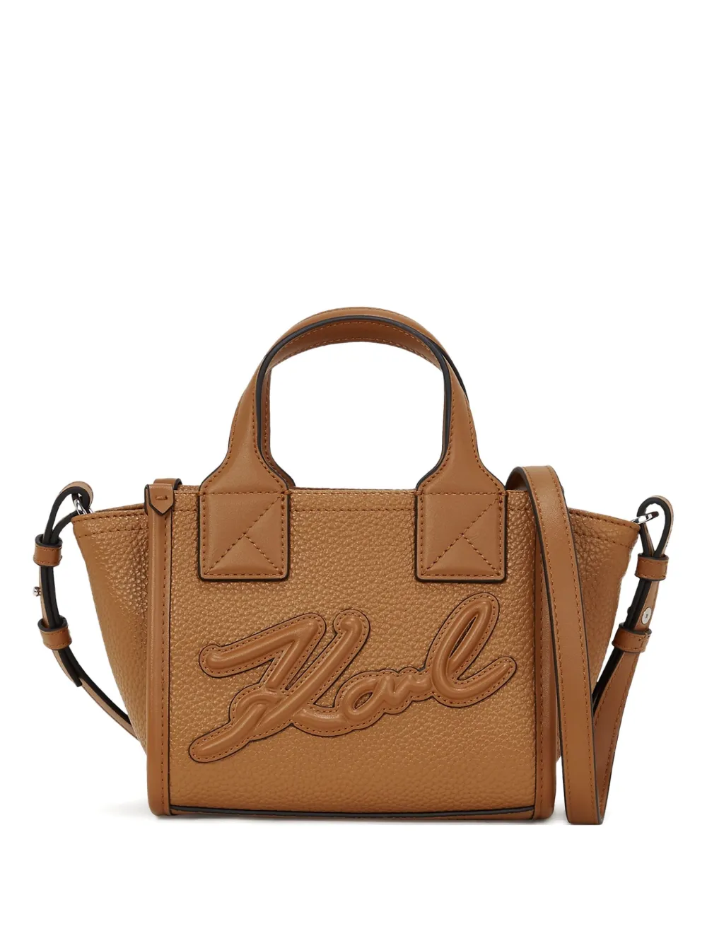 Karl Lagerfeld Small K/skuare Grainy Tote Bag In Brown