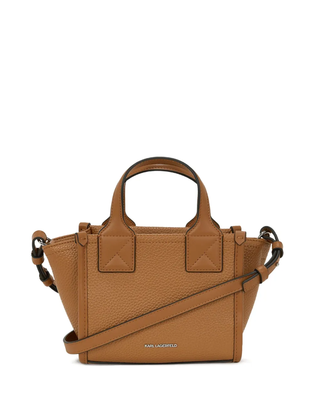 Karl Lagerfeld Small K/skuare Grainy Tote Bag In Brown