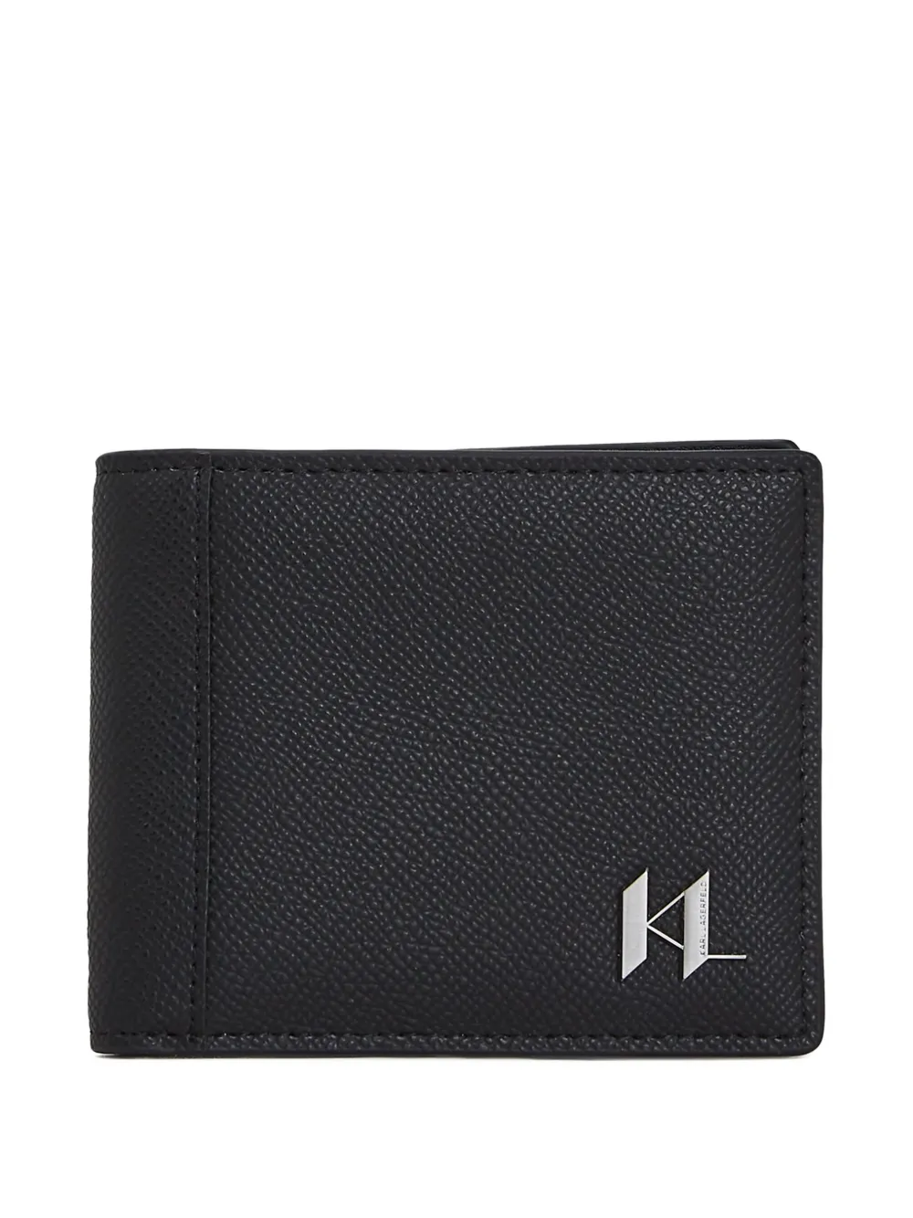 Karl Lagerfeld Monogram Leather Wallet In Black