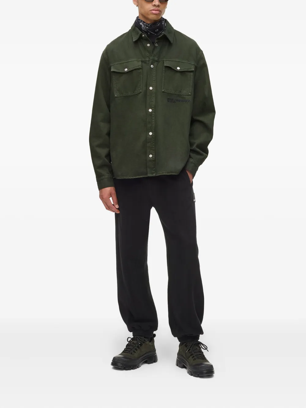 Karl Lagerfeld Jeans Overhemd met klepzak - Groen