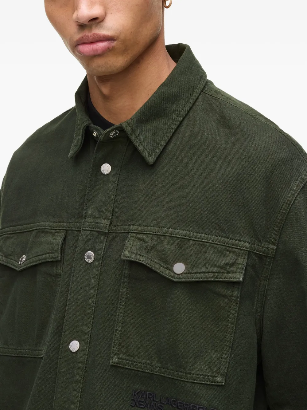 Karl Lagerfeld Jeans Overhemd met klepzak Groen
