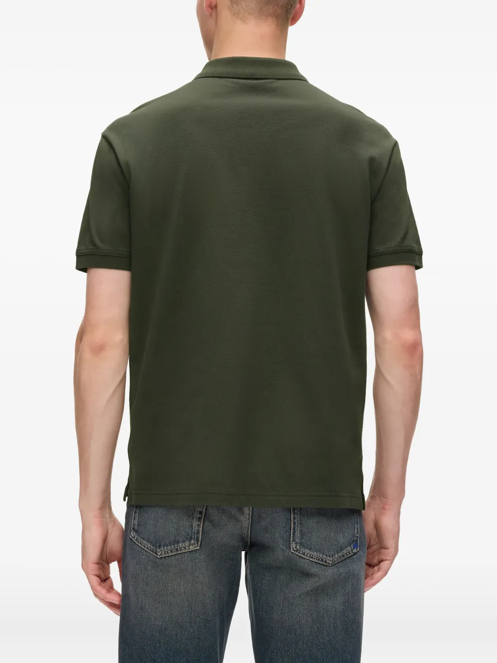 Karl Lagerfeld Jeans Poloshirt met geborduurd logo Groen