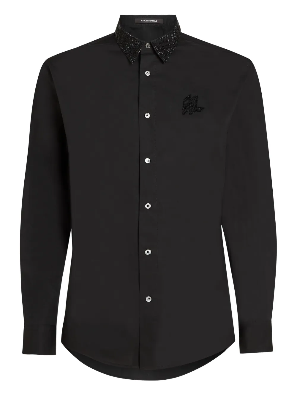 Karl Lagerfeld embellished-collar long-sleeves shirt | Black | Image 1