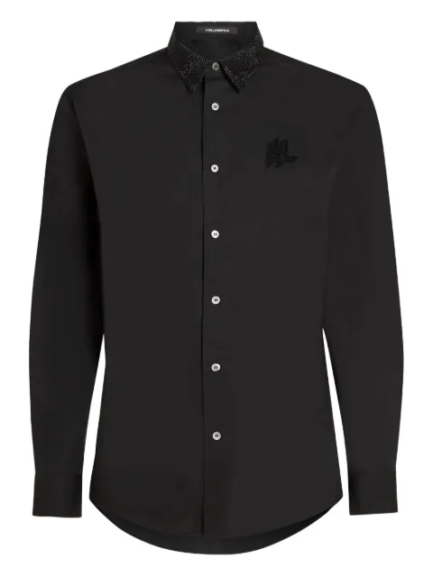 Karl Lagerfeld camisa manga larga con detalles en el cuello