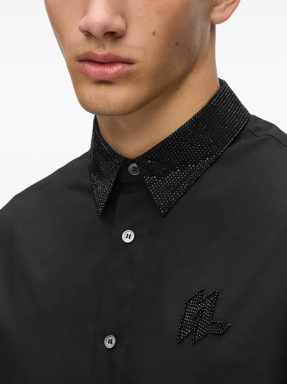 Karl Lagerfeld Overhemd met verfraaide kraag Zwart