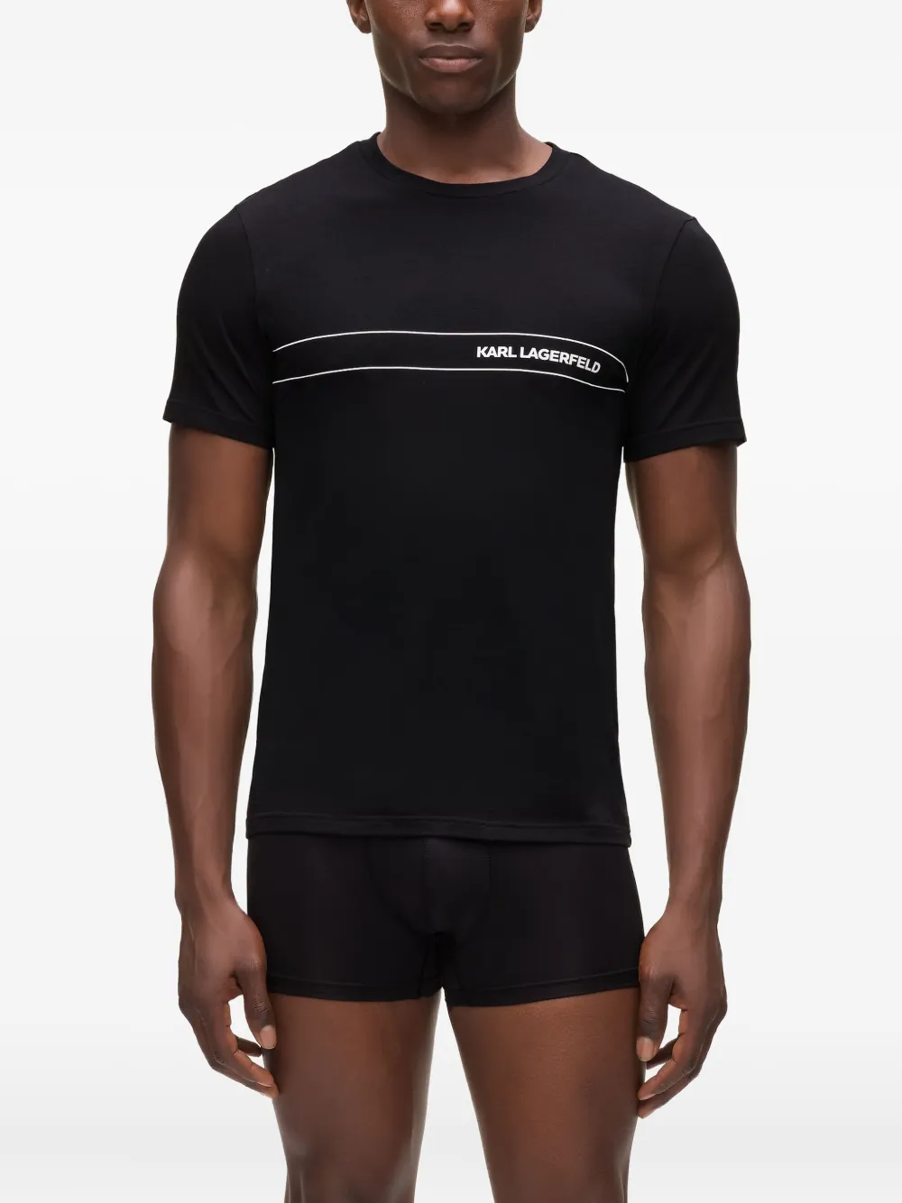 Karl Lagerfeld Twee T-shirts met logoprint Zwart