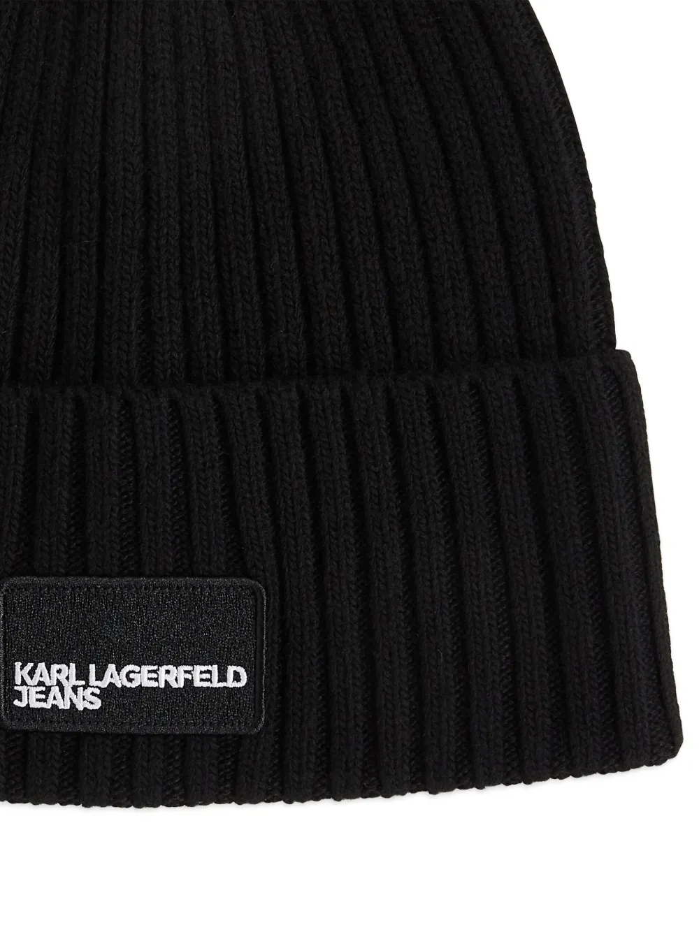 Karl Lagerfeld Jeans Geribbelde muts Zwart