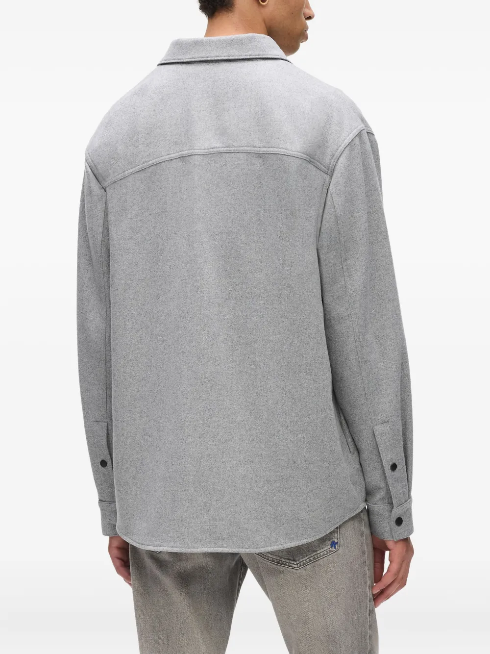 Karl Lagerfeld Jeans Flanellen overhemd met klepzak Grijs