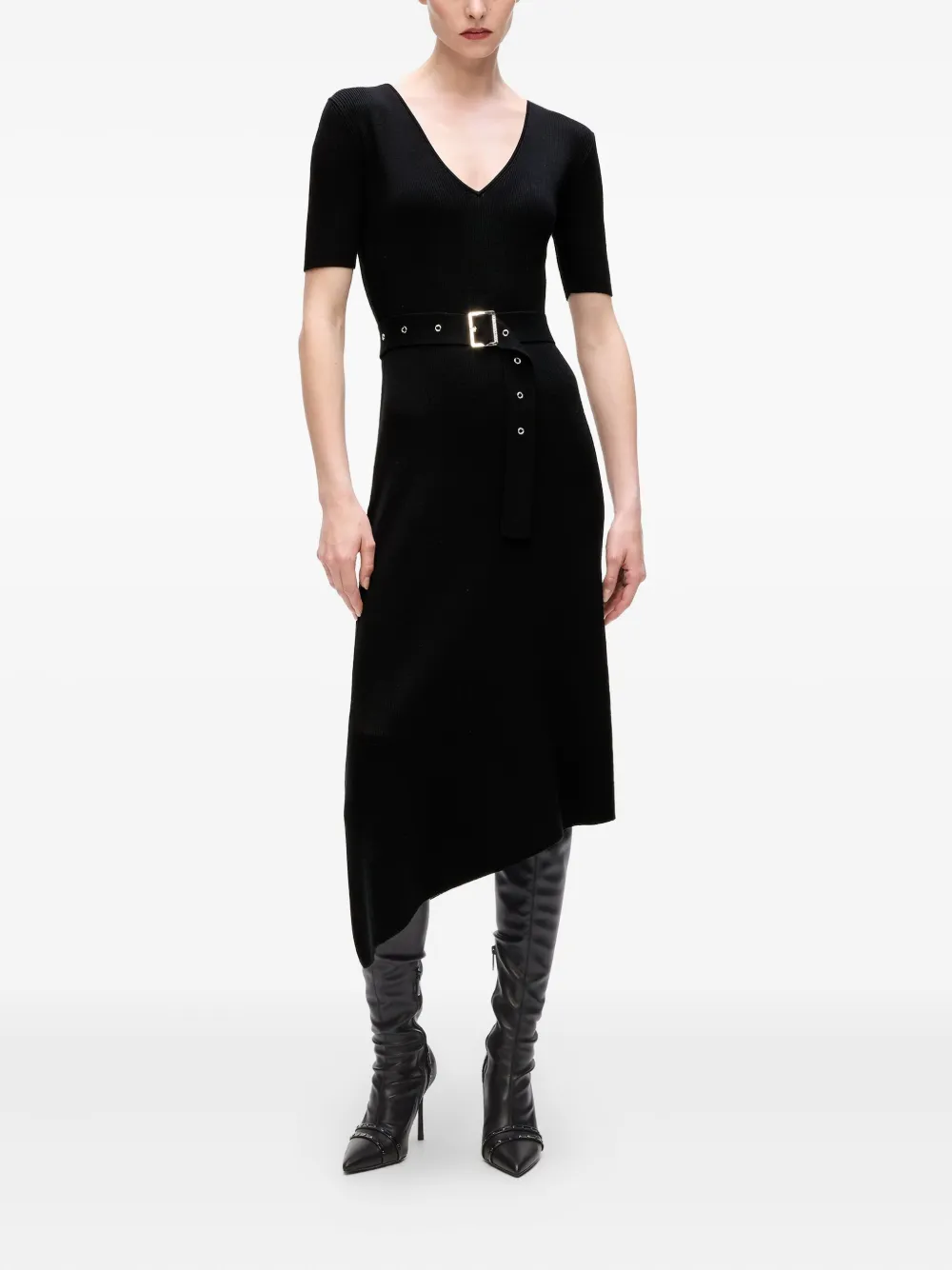 Karl Lagerfeld Asymmetrische midi-jurk - Zwart