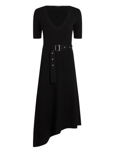 Karl Lagerfeld ribbed asymmetric midi dress
