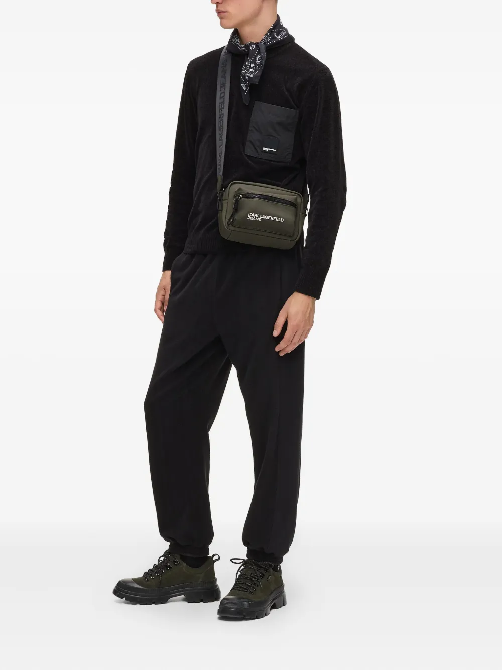 Karl Lagerfeld Jeans Crossbodytas met logoprint - Groen