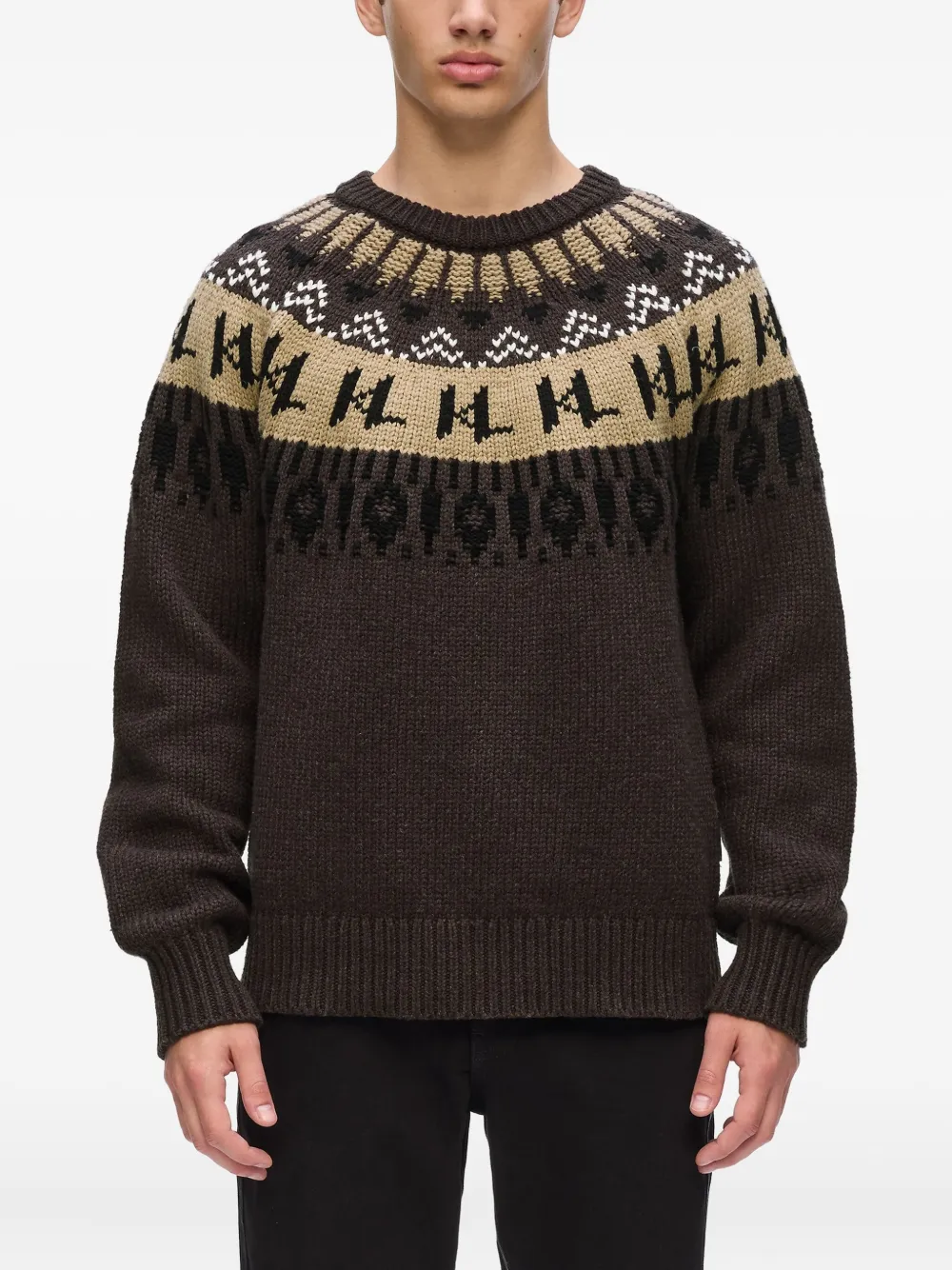 Karl Lagerfeld Trui met patroon Bruin