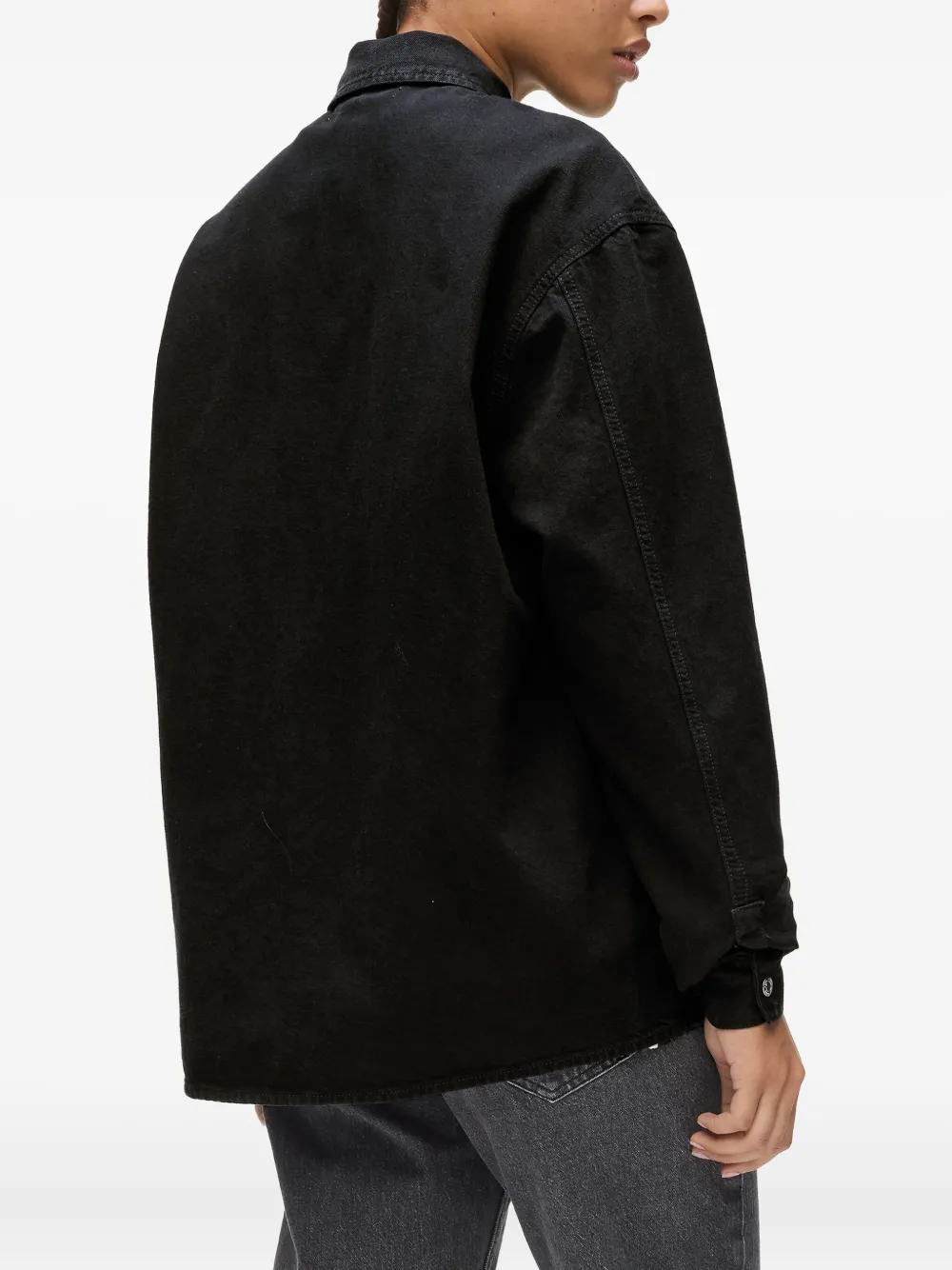 Karl Lagerfeld Jeans Cotton Shirt Jacket In Black