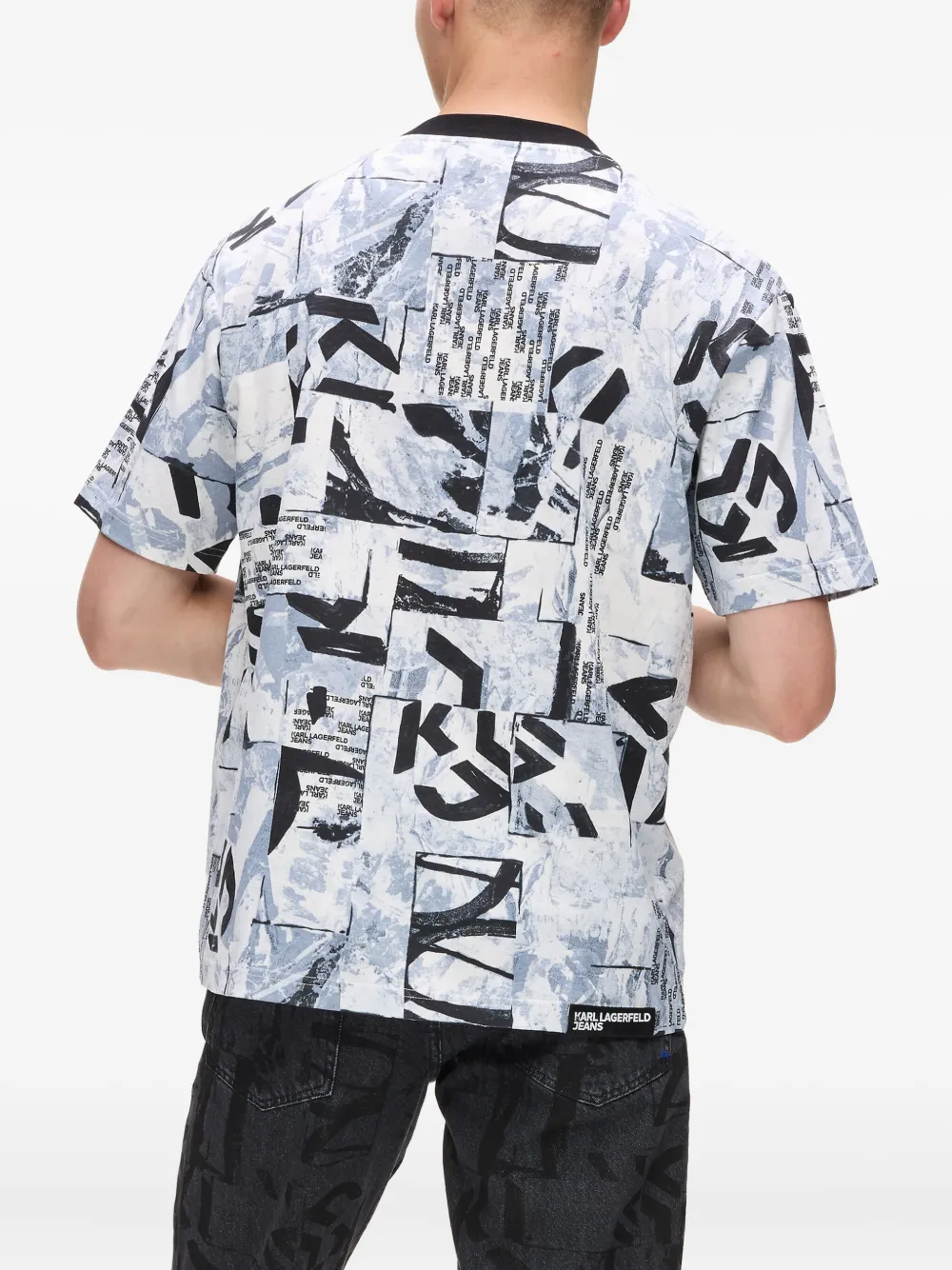 Karl Lagerfeld Jeans All-over Print Cotton T-shirt In White