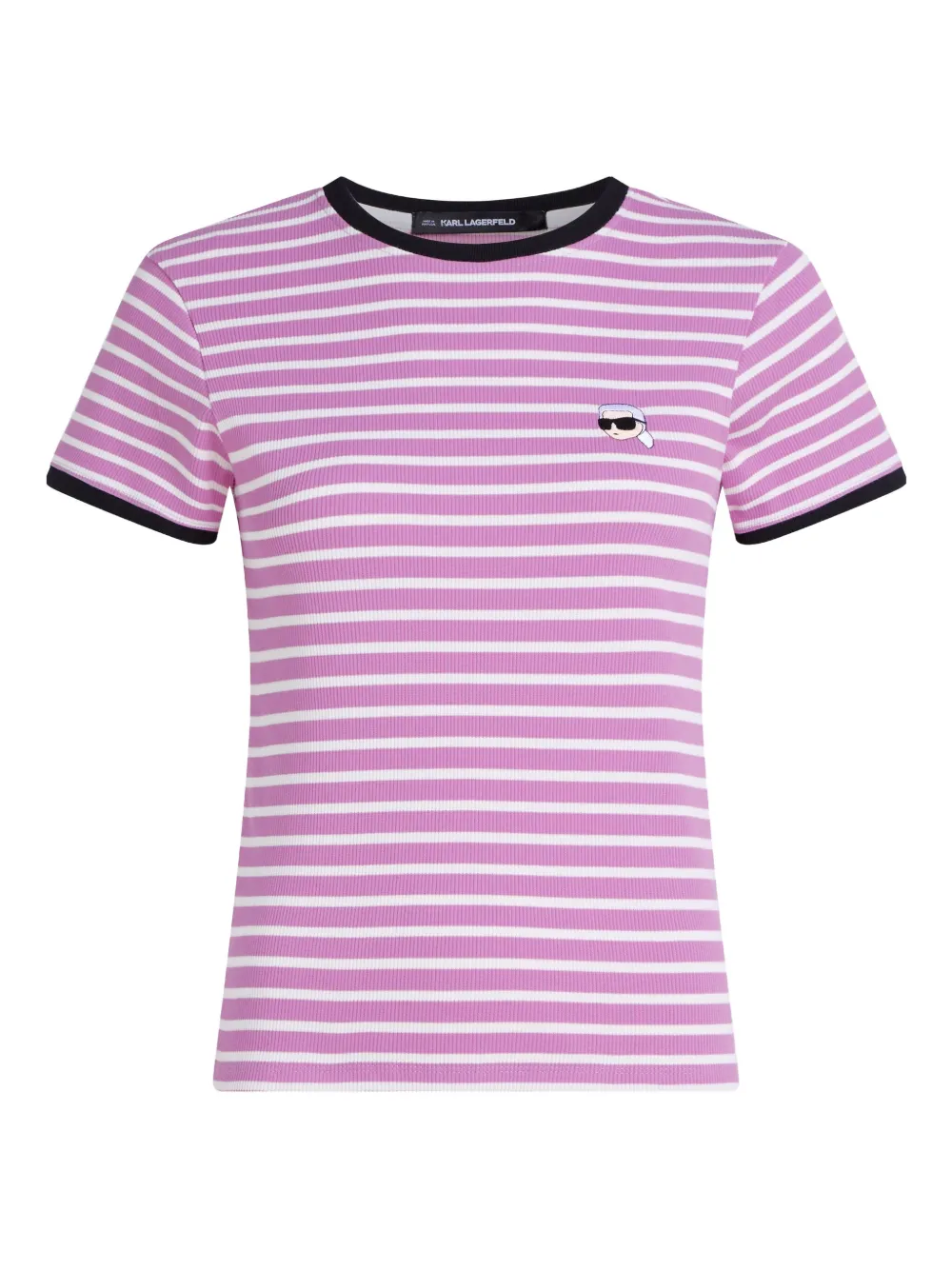 Karl Lagerfeld ストライプ Tシャツ - ピンク Karl Lagerfeld ストライプ Tシャツ - ピンク