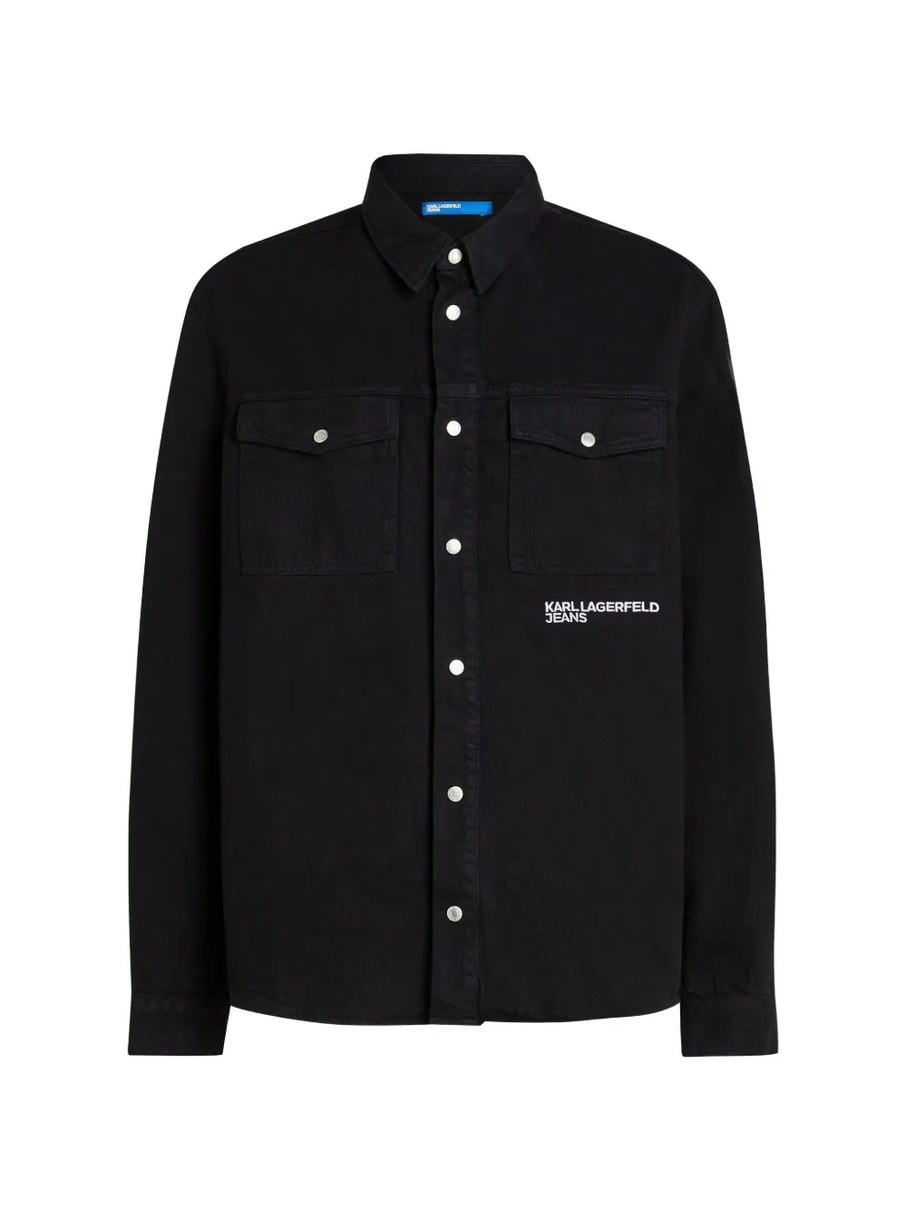 Karl Lagerfeld Jeans Karlism denim shirtjack met tekst Zwart