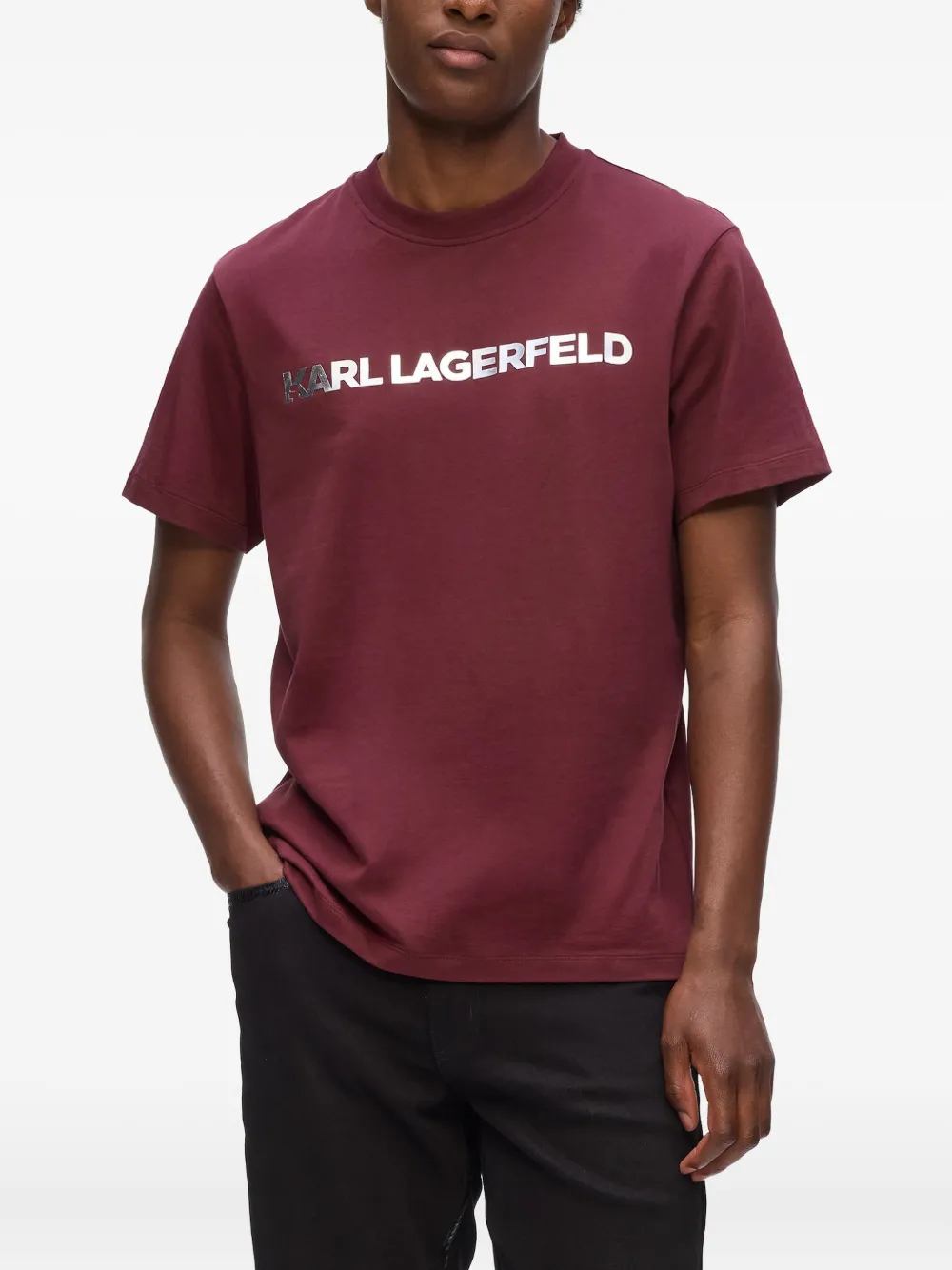 Karl Lagerfeld T-shirt met logoprint Rood