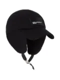 Karl Lagerfeld Jeans ear-flap logo-patch hat - Black