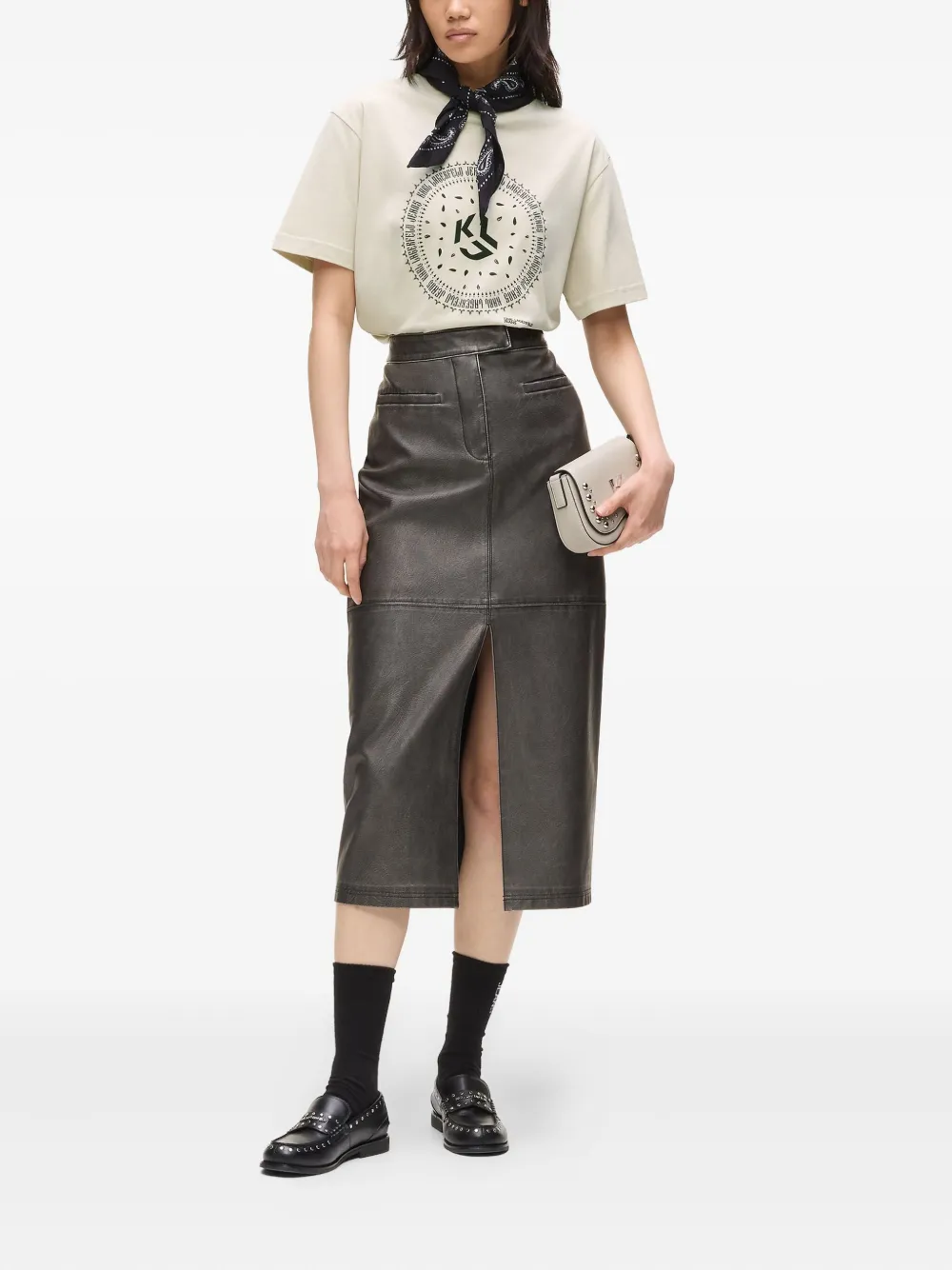 Karl Lagerfeld Jeans Bandana-print T-shirt In Neutral