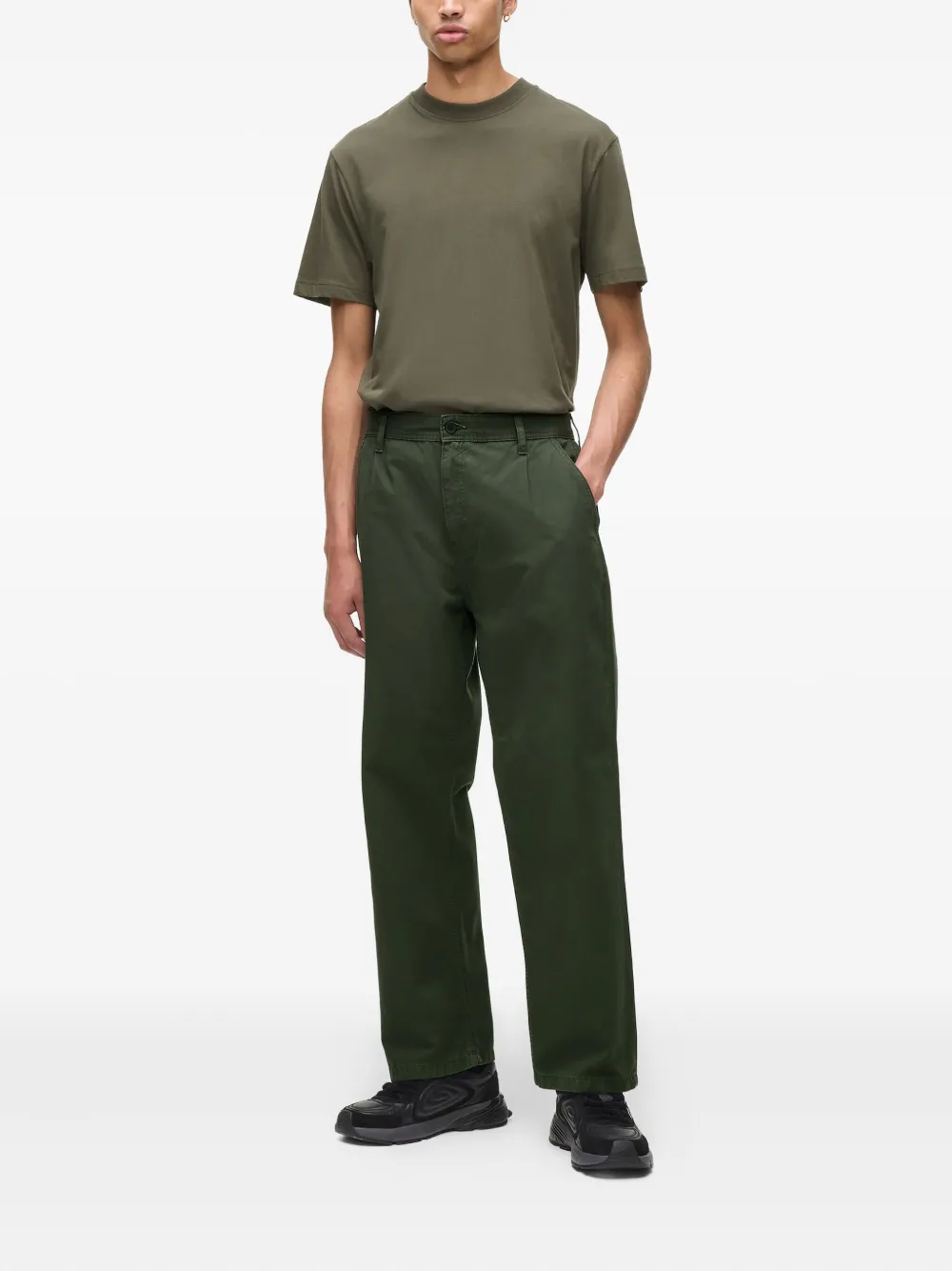 Karl Lagerfeld Jeans Broek met geplooide zak - Groen
