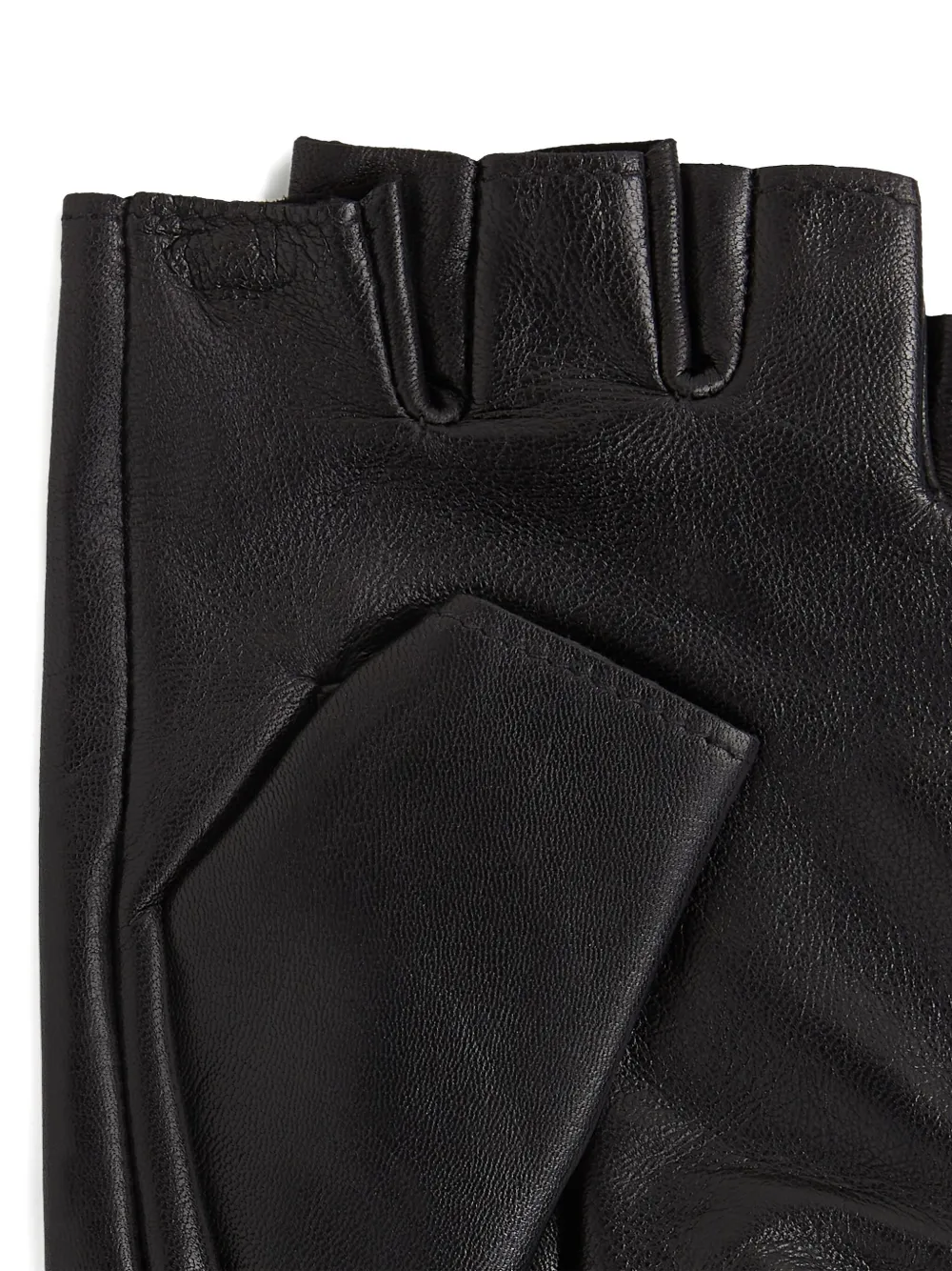 Karl Lagerfeld Vingerloze leren handschoenen met monogram Zwart