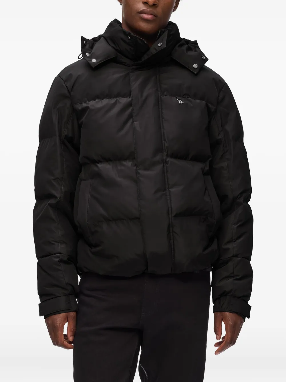 Karl Lagerfeld Donsjack met contrastvlak Zwart