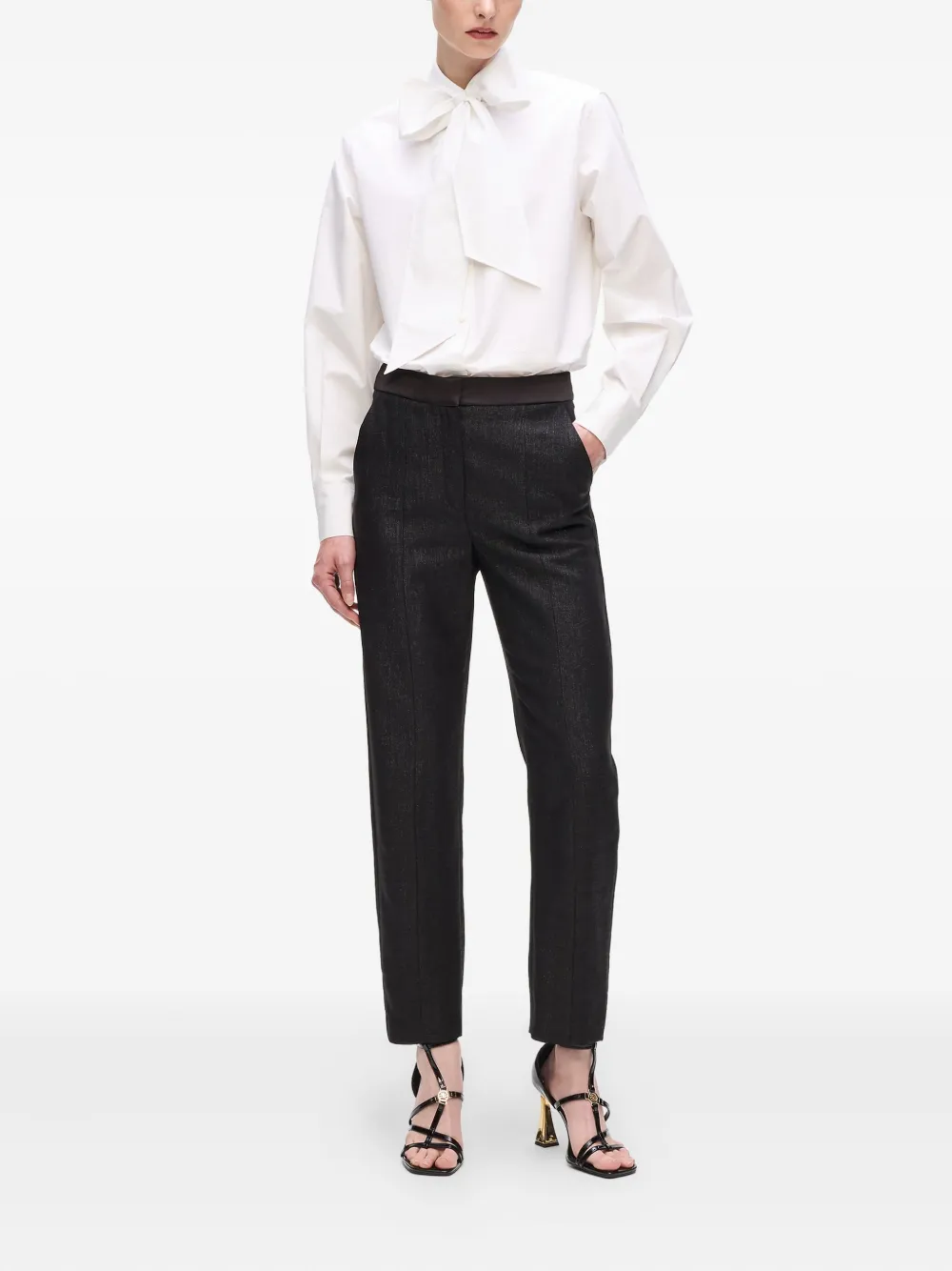 Karl Lagerfeld Pantalon met textuur - Zwart