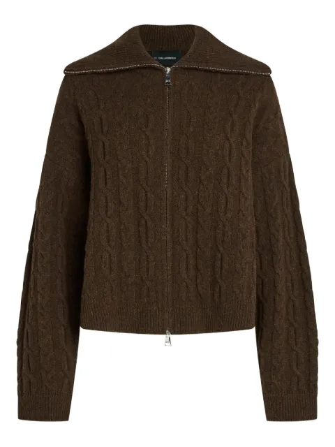 Karl Lagerfeld cable-knit zip-up cardigan