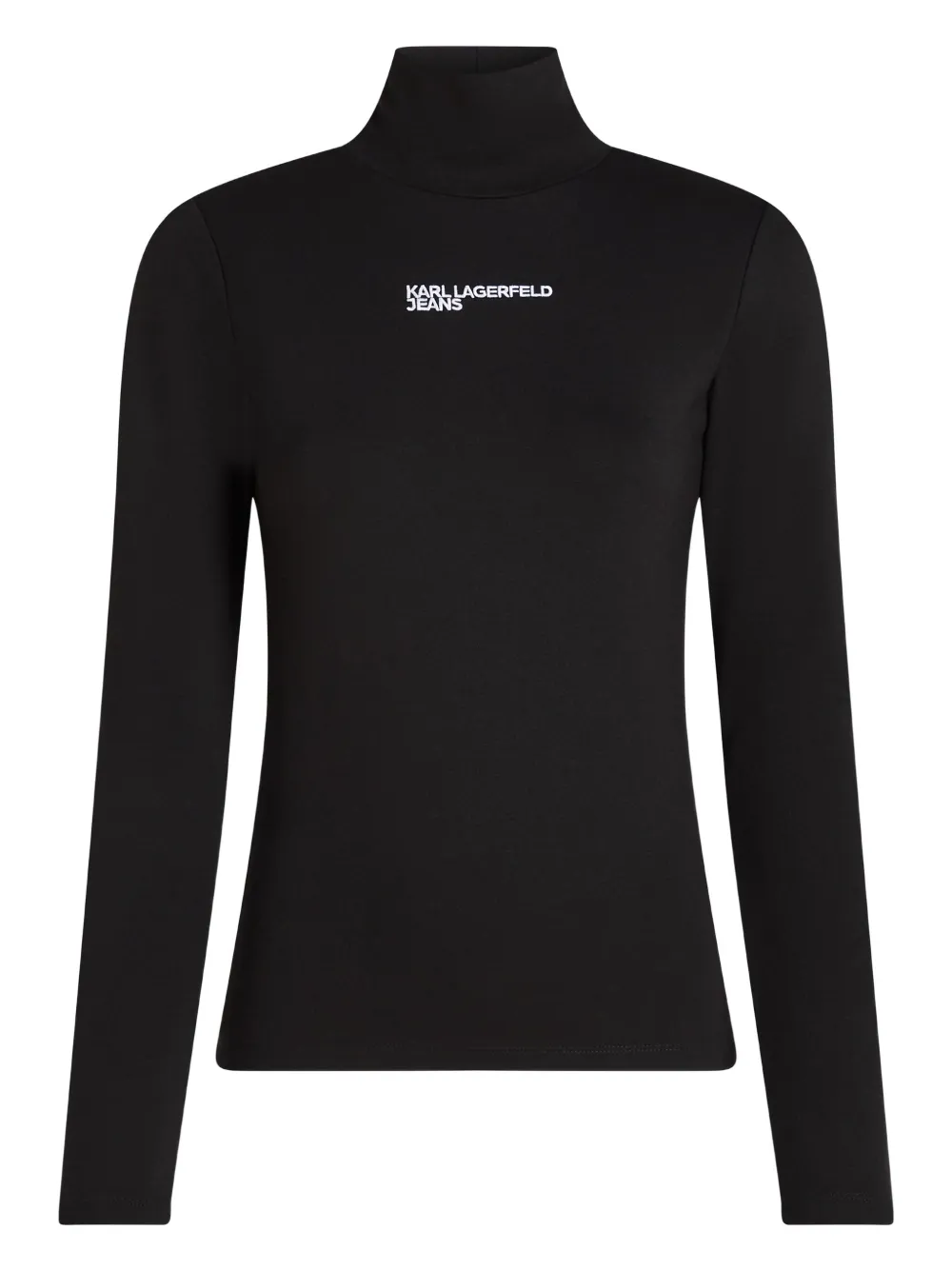 Karl Lagerfeld Jeans top con cuello doblado | negro | Image 1