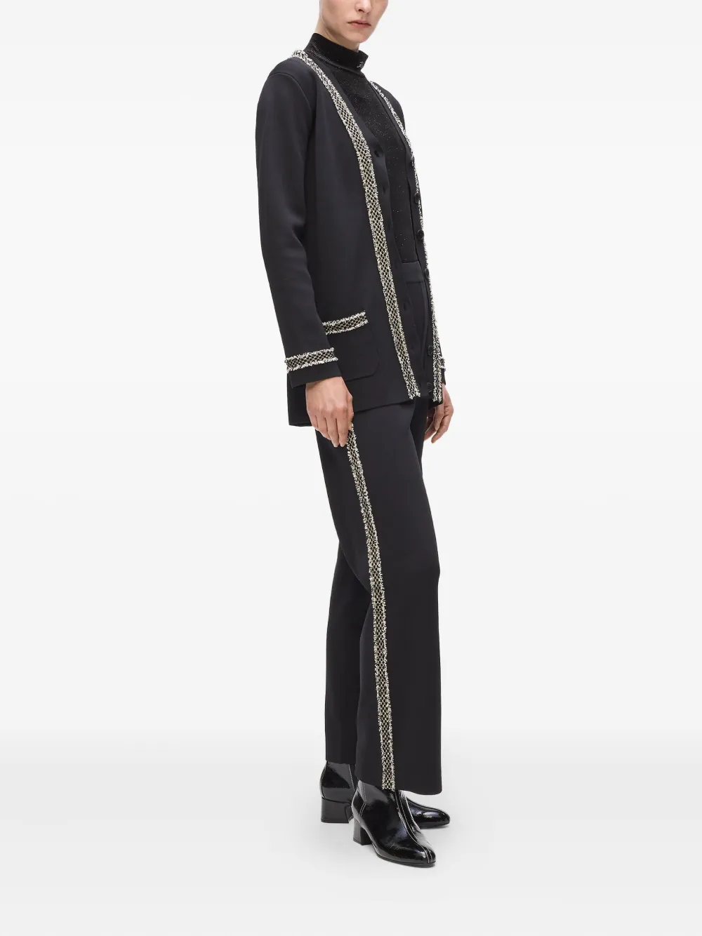 Karl Lagerfeld Boucle Detail Knit Pants In Black