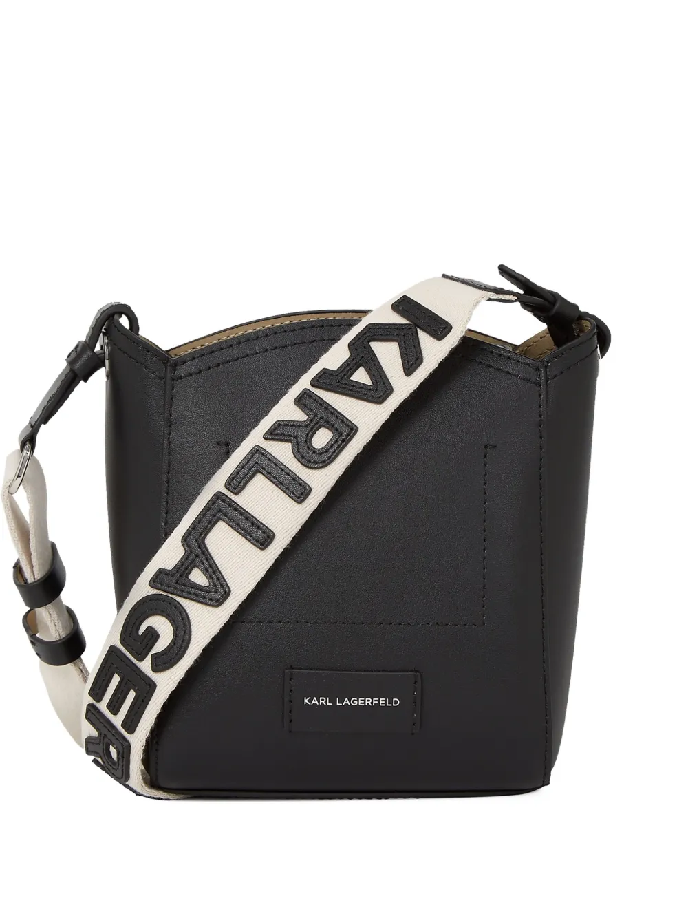 Karl Lagerfeld K Circle kleine geperforeerde bucket-tas Zwart