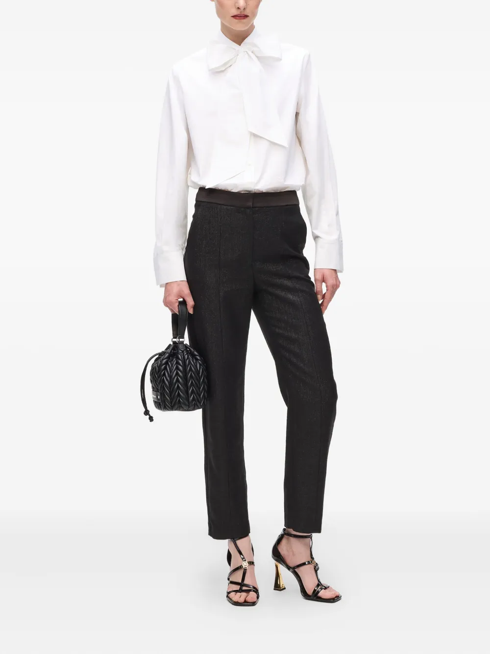 Karl Lagerfeld Katoenen blouse met strik - Wit
