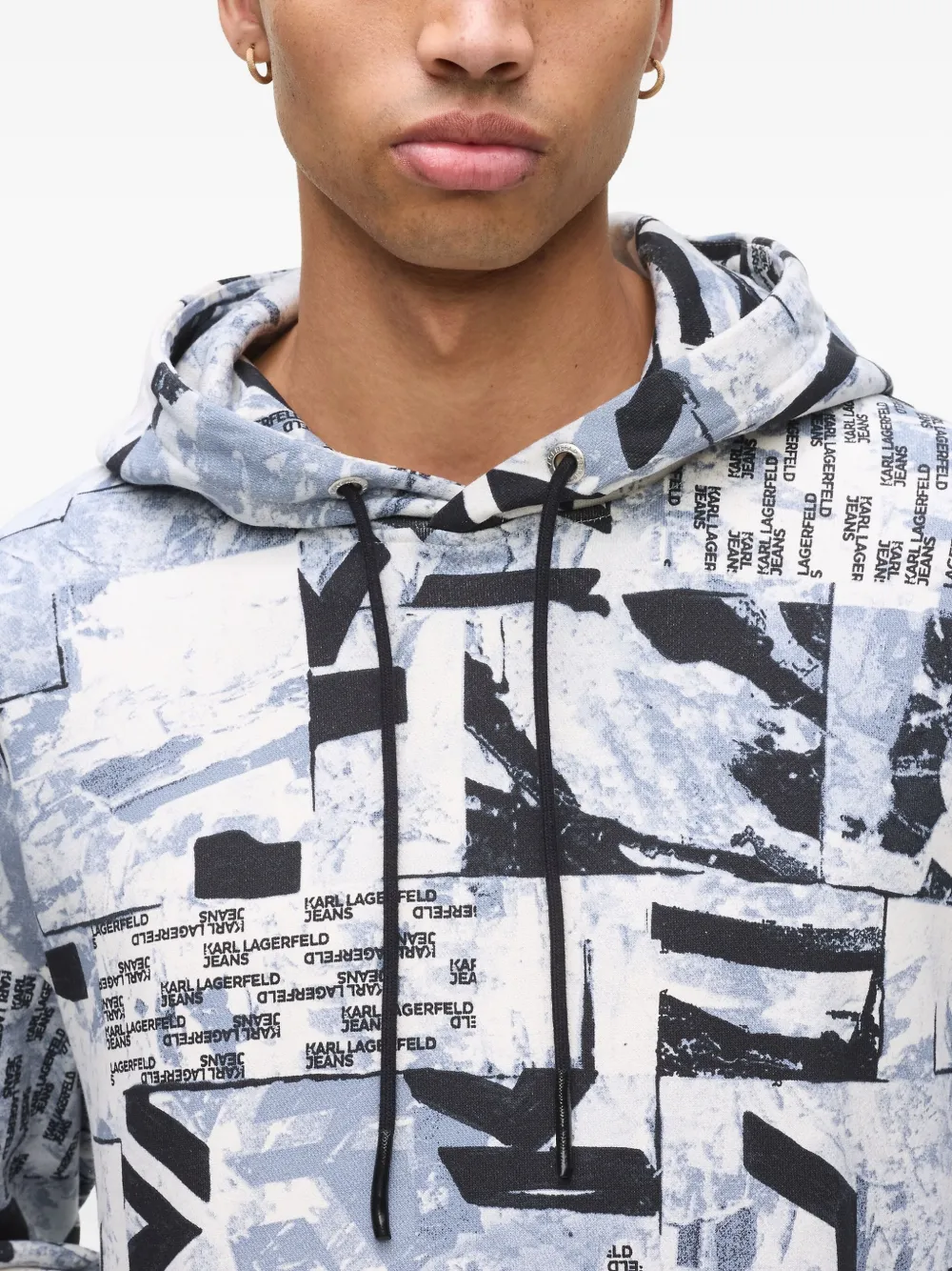 Karl Lagerfeld Jeans All-over Print Hoodie In Multi