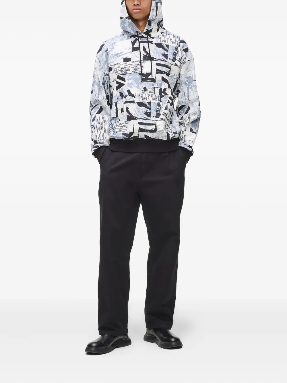 Karl Lagerfeld Jeans All-over Print Hoodie In Multi